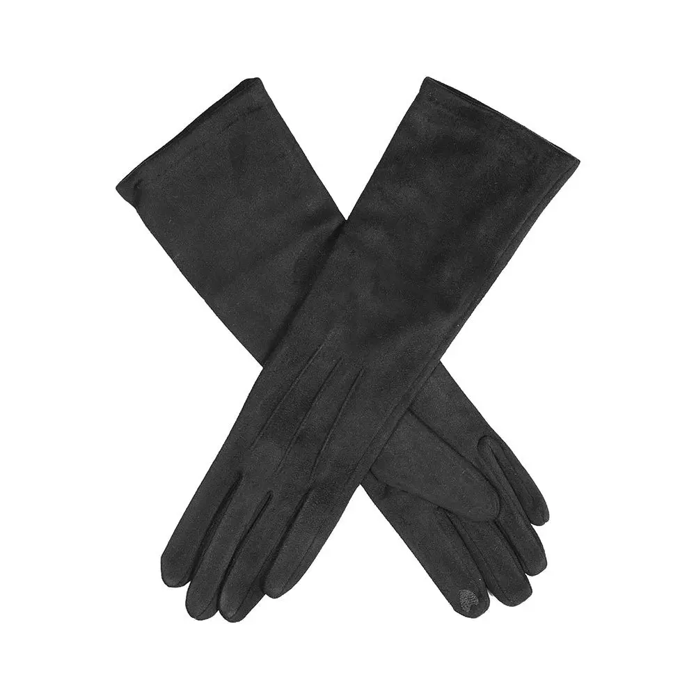 Dents Embroidered Faux Suede Long Glove Ts
